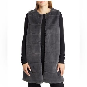 {La Florentina} Quilted faux fur vest